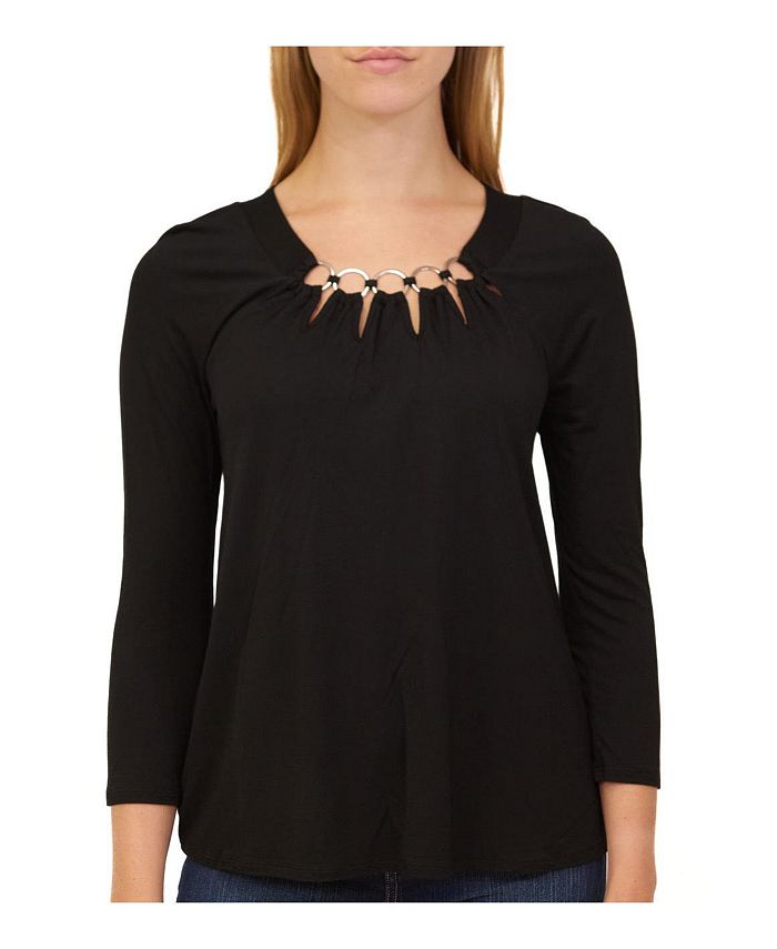 Cable & Gauge Women's Relaxed Blouse With Rings Macy's