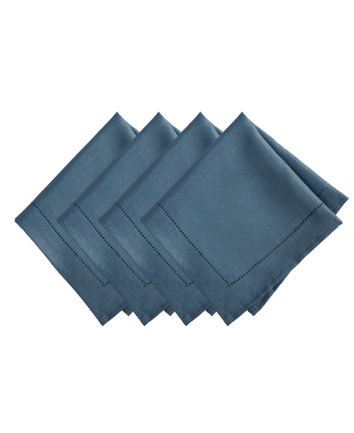 Elrene Alison Eyelet Punched Border Fabric Napkin, Set Of 4 In Copen Blue