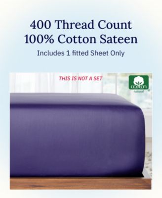 400-Thread Count 100% Cotton Deep Pocket Fitted Sheet, Queen