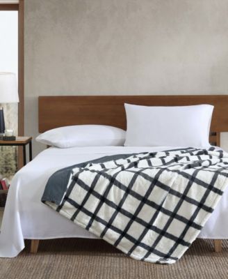 CLOSEOUT! Plaid Faux Fur Throw, 50" x 60"