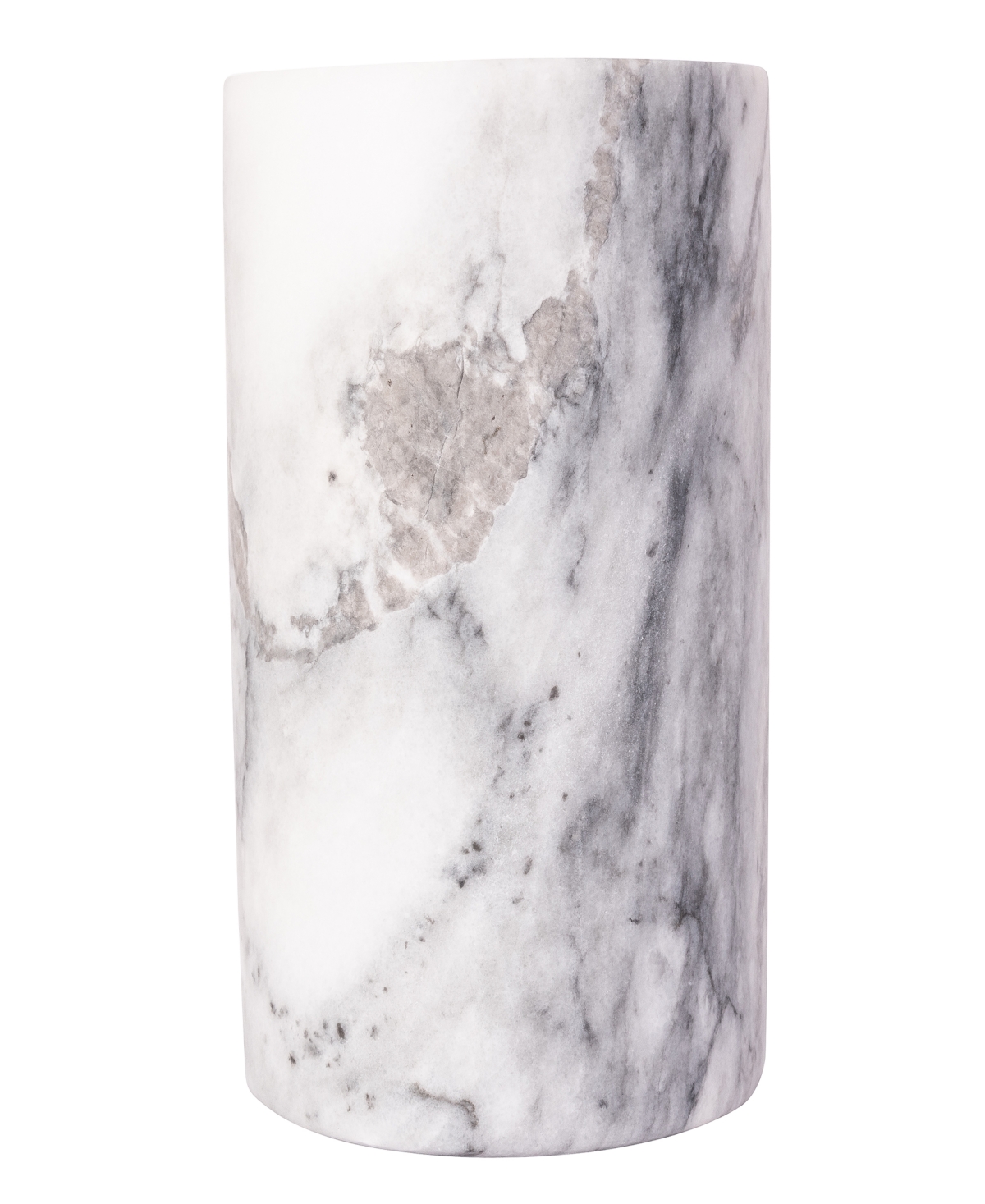Artifacts Trading Company Marble Cylinder Wine Cooler, 4.5" X 7" In White Matte
