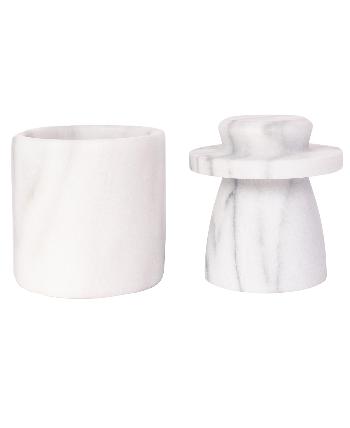 Artifacts Trading Company Marble Butter Keeper, 6.7" X 4" In White Matte