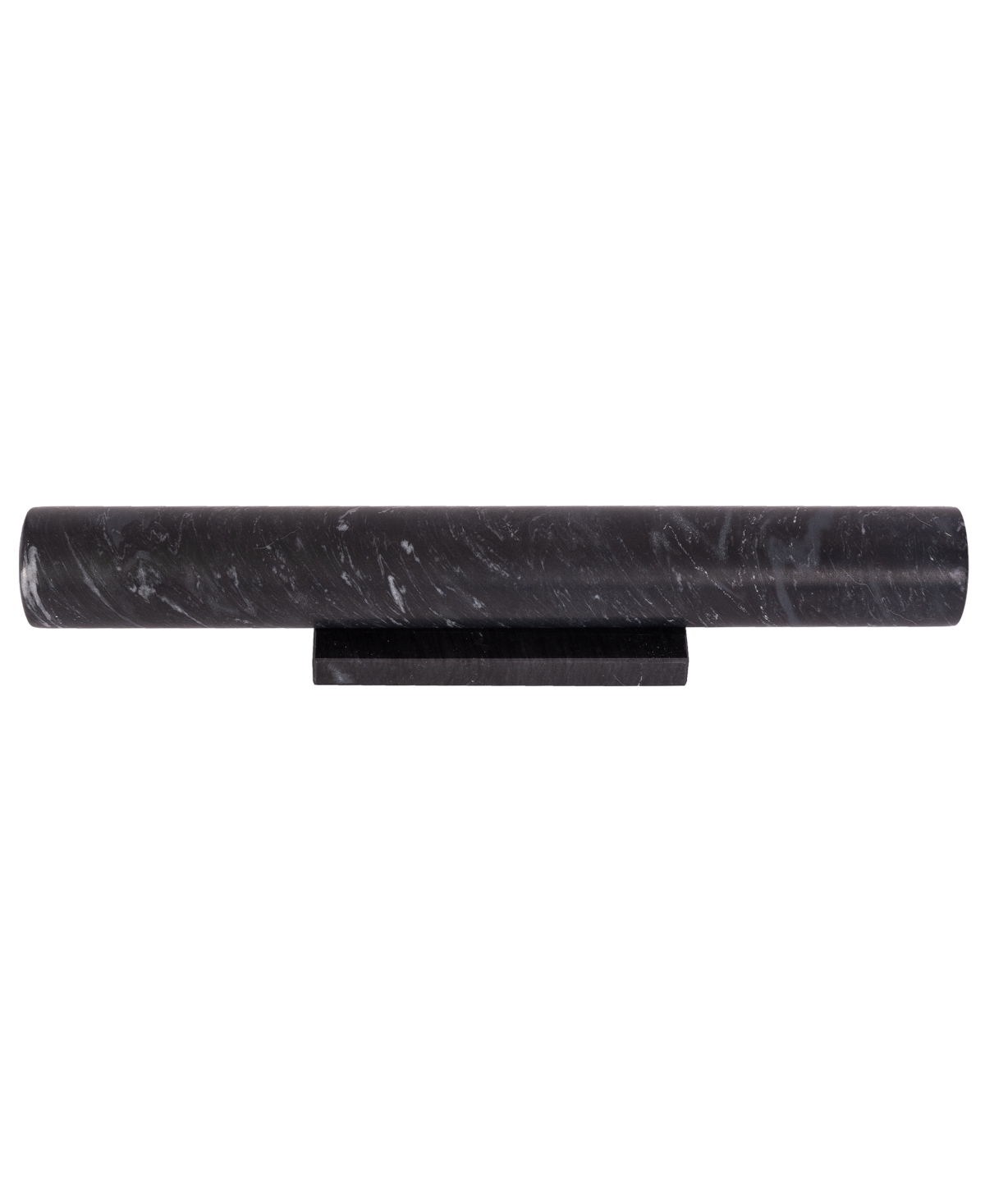 Artifacts Trading Company 12" Straight Marble Rolling Pin With Stand, 11" X 1" In Black Matte