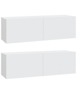 Wall TV Stands 2 Pcs White 39.4"x11.8"x11.8" Engineered Wood