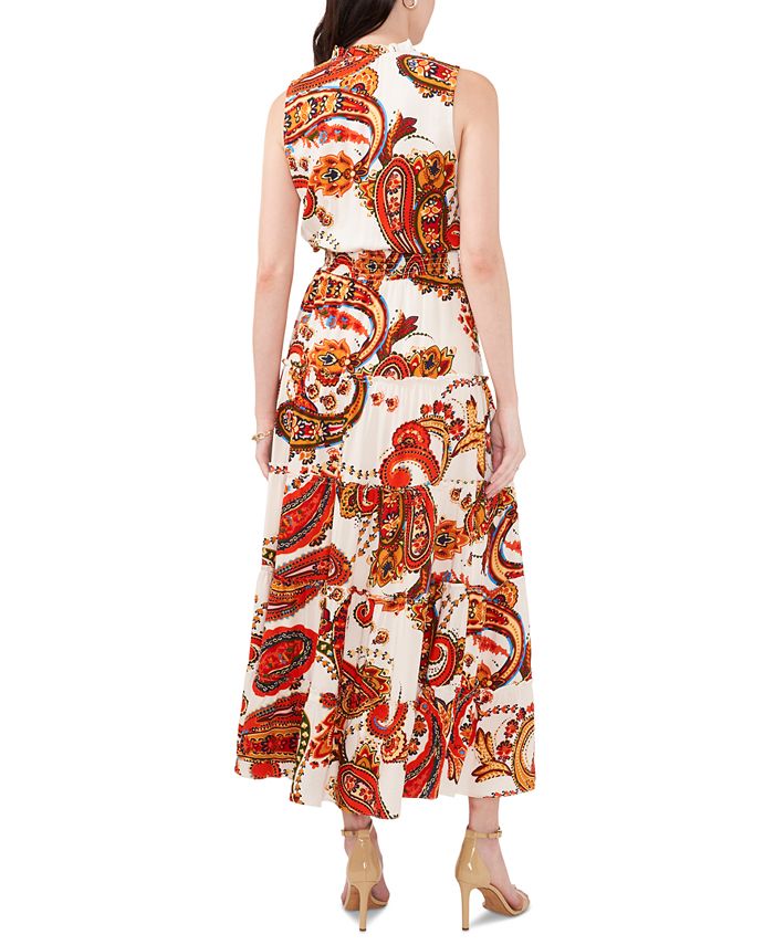 MSK Women's PaisleyPrint Tiered Maxi Dress Macy's