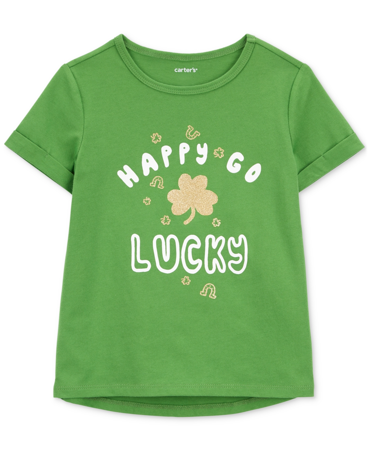 Carter's Babies' Toddler Girls Happy Go Lucky Printed T-shirt In Green