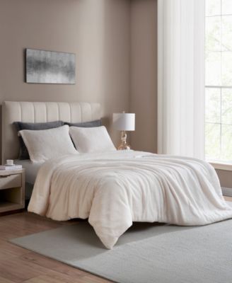 Faux Fur to Mink Reversible 3 Piece Comforter Set, Full/Queen