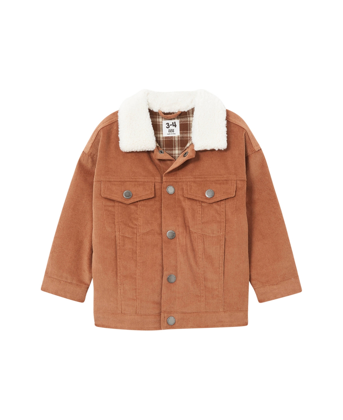 Cotton On Kids' Little Boys Jamie Sherpa Collar Jacket In Coco Jumbo