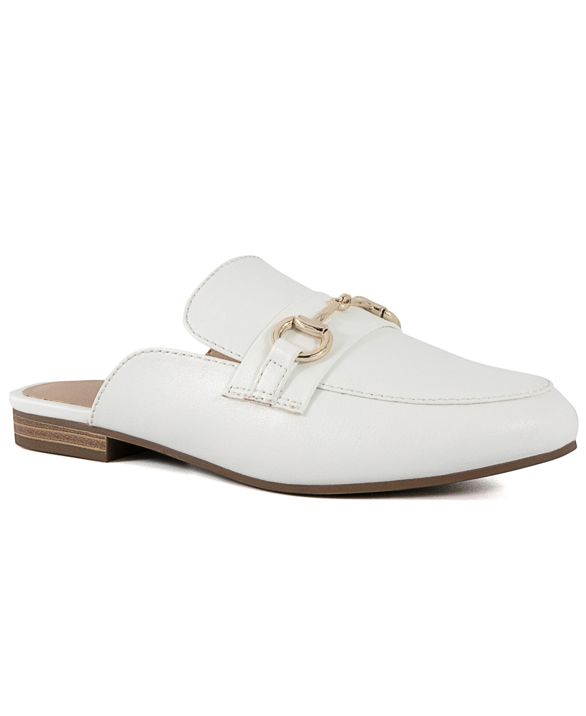 Sugar Beckette Womens Faux Leather Bit Mules In White