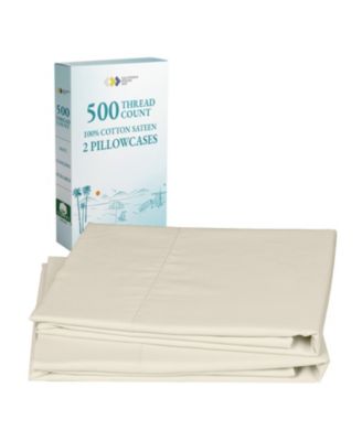 500 Thread Count Cotton 2 Piece Pillowcases, King Size