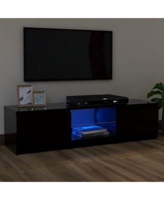 TV Stand with LED Lights Black 47.2"x11.8"x14"