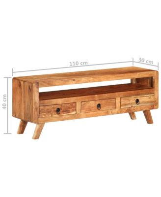 TV Stand 43.3"x11.8"x15.7" Solid Wood Acacia