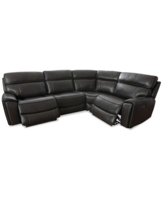 CLOSEOUT! Hutchenson 119.5" 4-Pc. Zero Gravity Leather Sectional with 2 Power Recliners, Created for Macy's