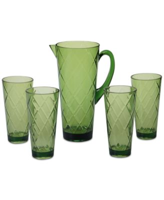 Certified International - Green Diamond Acrylic 5-Pc. Drinkware Set