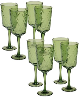 Certified International - Green Diamond Acrylic 8-Pc. All-Purpose Goblet Set