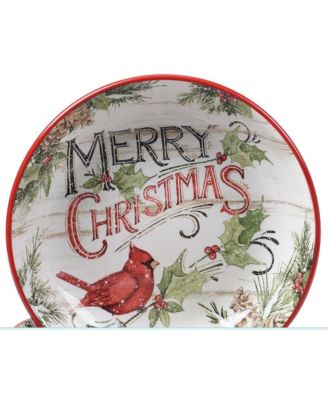 Evergreen Christmas 4 Piece Soup Bowl