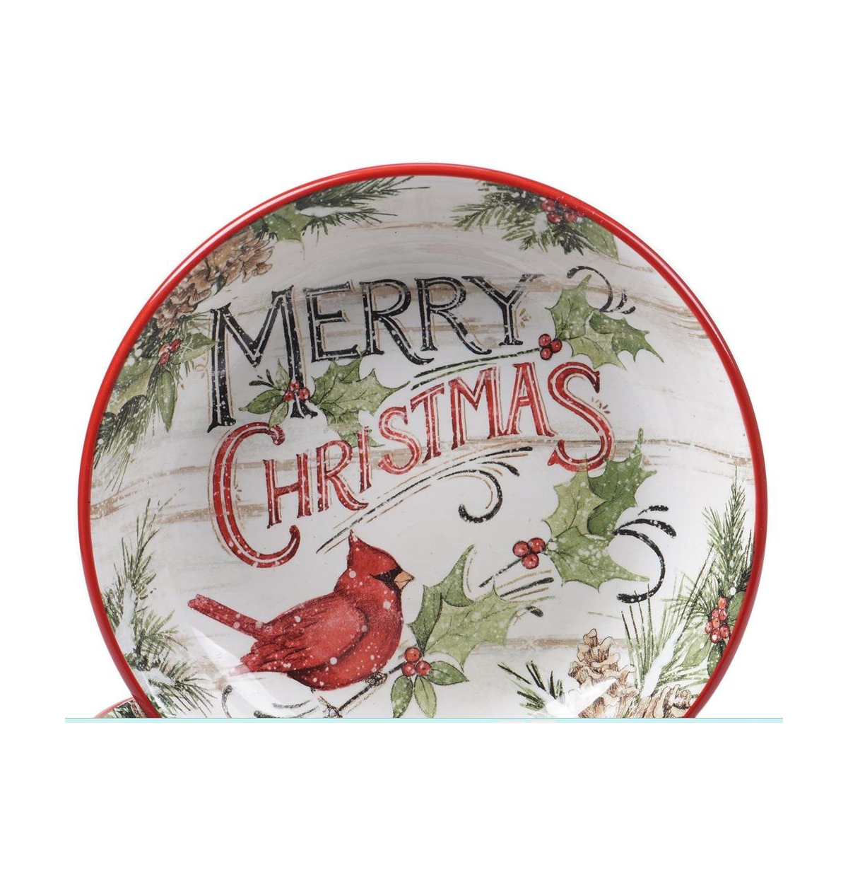 Certified International Evergreen Christmas 4 Piece Soup Bowl