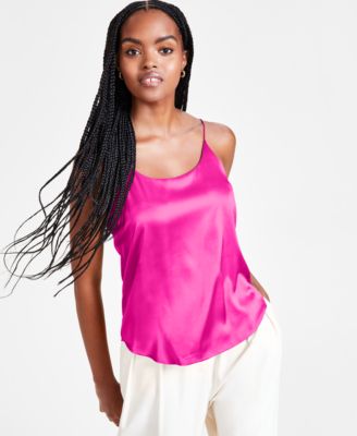 Bar III - Women's Satin Spaghetti-Strap Scoop-Neck Camisole