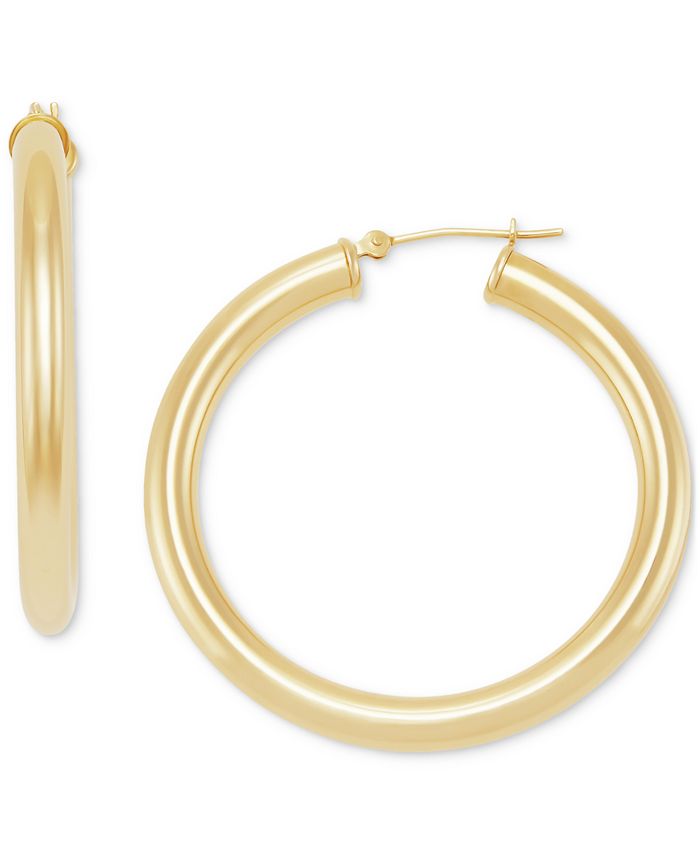 Macy's 14k Gold Large Polished Hoop Earrings (40mm) - Macy's