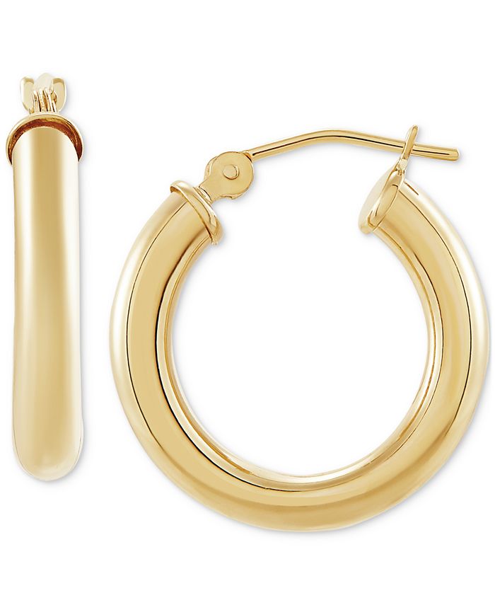 Gold Mini Baguette Hoop Earrings in 2023