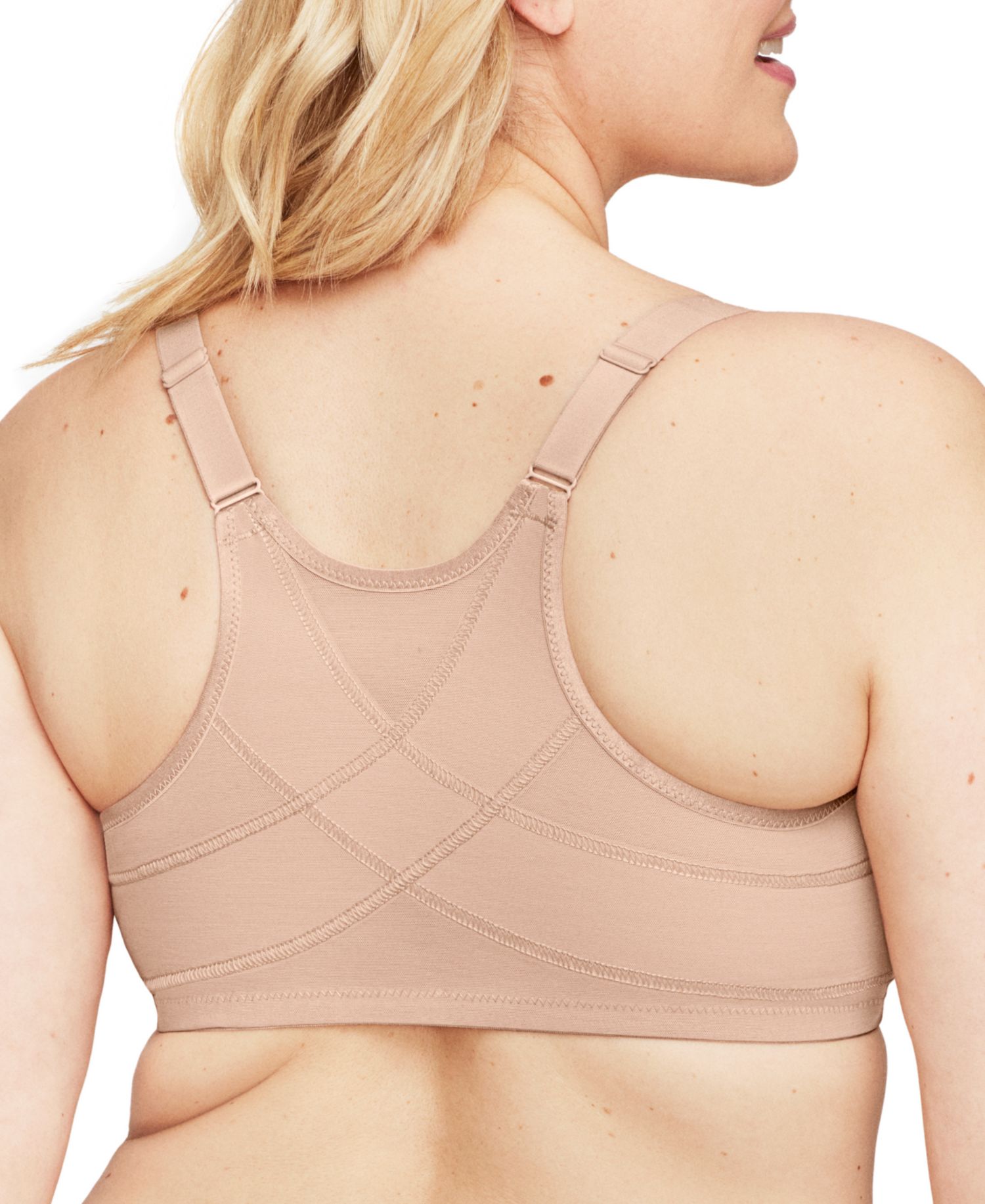 Full Figure Plus Size Wonderwire Front-Closure Posture Back Underwire Bra, 9265