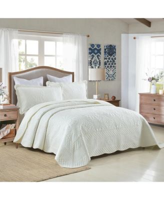 3 PCS 100% Cotton Oversized Bedspread Quilt Set Embroidery TF-Queen