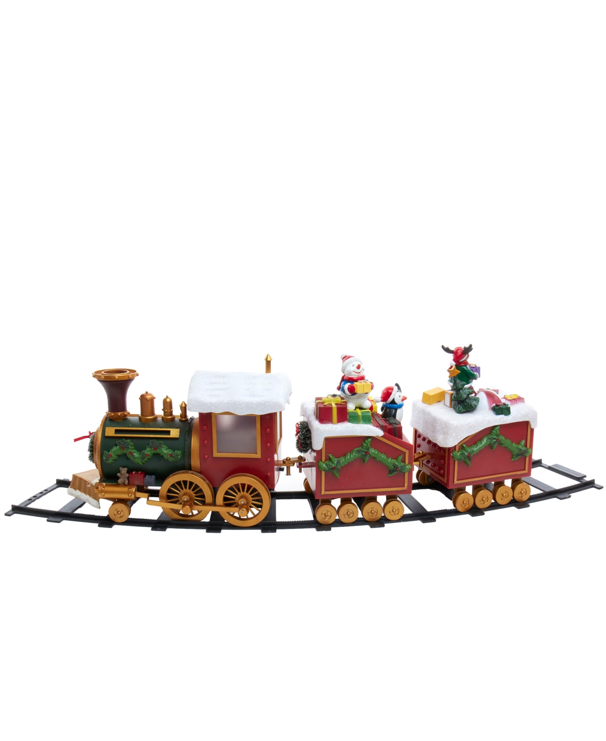 Kurt Adler Battery-Operated Light Up Musical Santa Train Set, 3 Piece Set