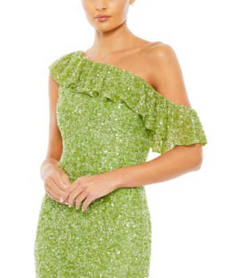 Женское платье-труба с открытыми плечами, расшитое блестками