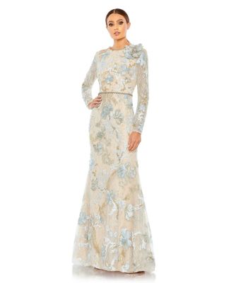 Women s Floral Embroidered Lace Trumpet Gown Macy s