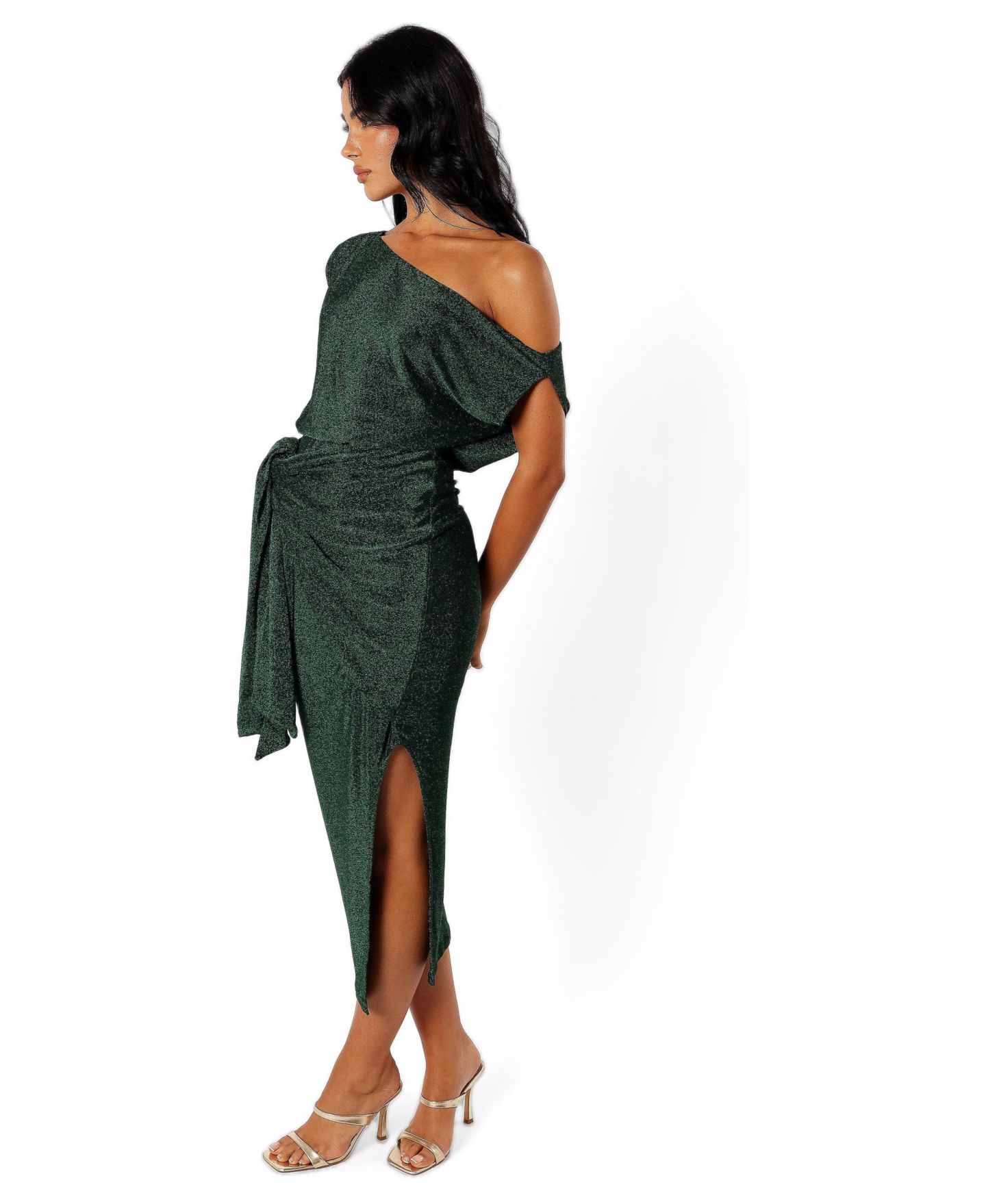 Женское платье Petal and Pup Santiago Off Shoulder Midi, цвет: Изумрудный — фото 2