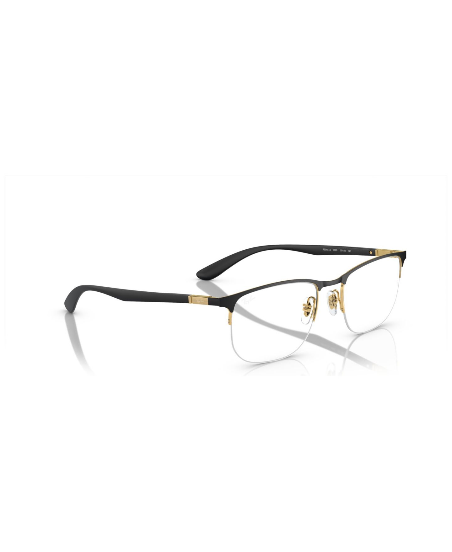 Очки Ray-Ban Unisex Irregular Metal RB6513 Optics Eyeglasses, цвет: Чёрный золотой — фото 2