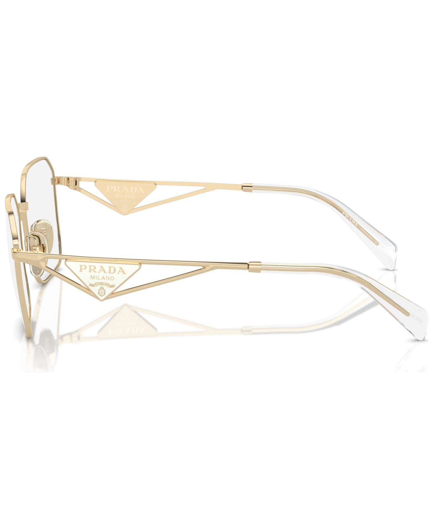 Женские очки Prada Woman Irregular Metal PR A51V Eyeglasses, цвет: Бледный золотой — фото 4