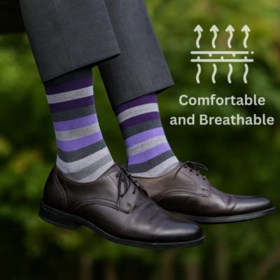 Men's Dress Socks 6 Pair Crew Sock Cotton Dress Socks for Men Solid Ribbed Argyle Pattern Multicolor Fun Designs