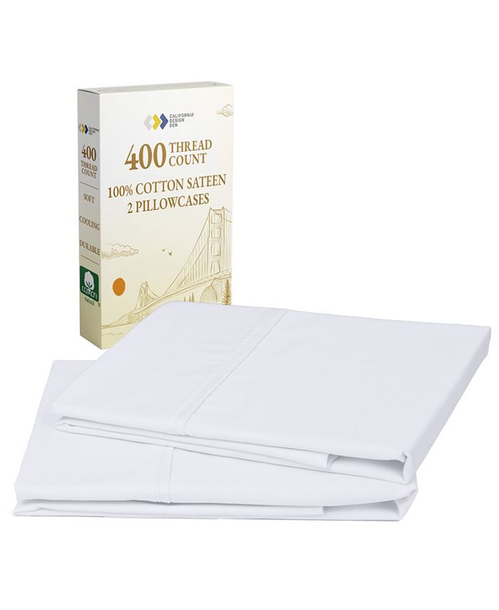 California Design Den Pillowcase Set 400 Thread Count, 100 Cotton