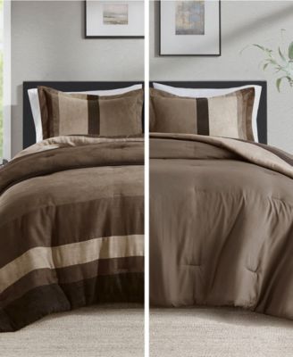 Boulder Stripe Micro Suede 3-Pc. Comforter Set, King/California King