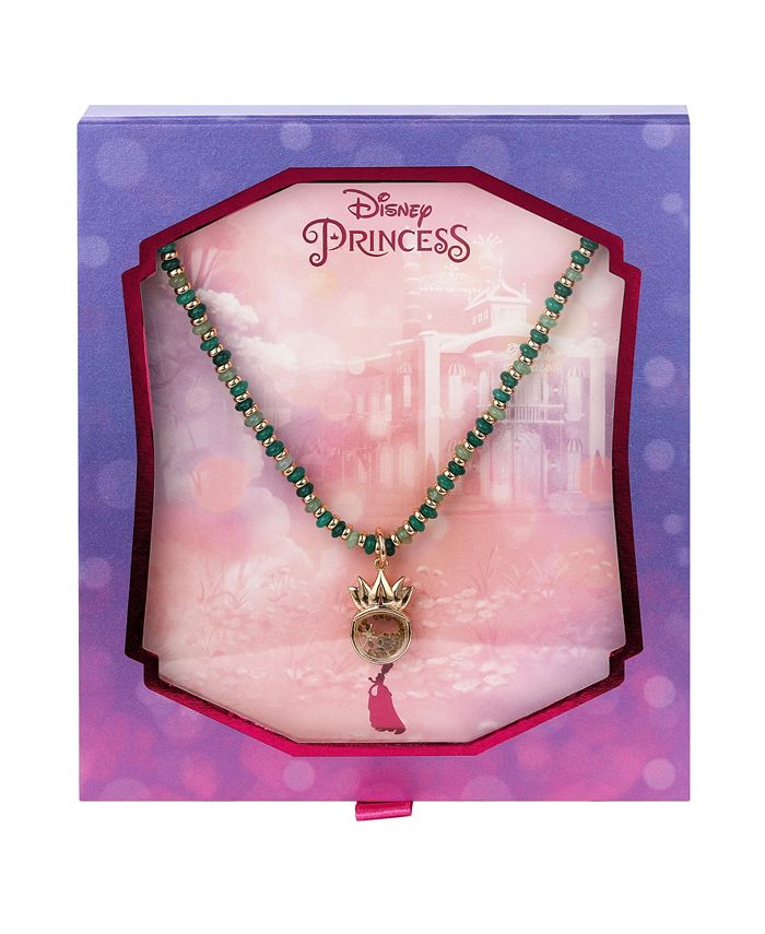 Disney Kid's Princess Tiana GoldTone and Green Bead Tiara Pendant