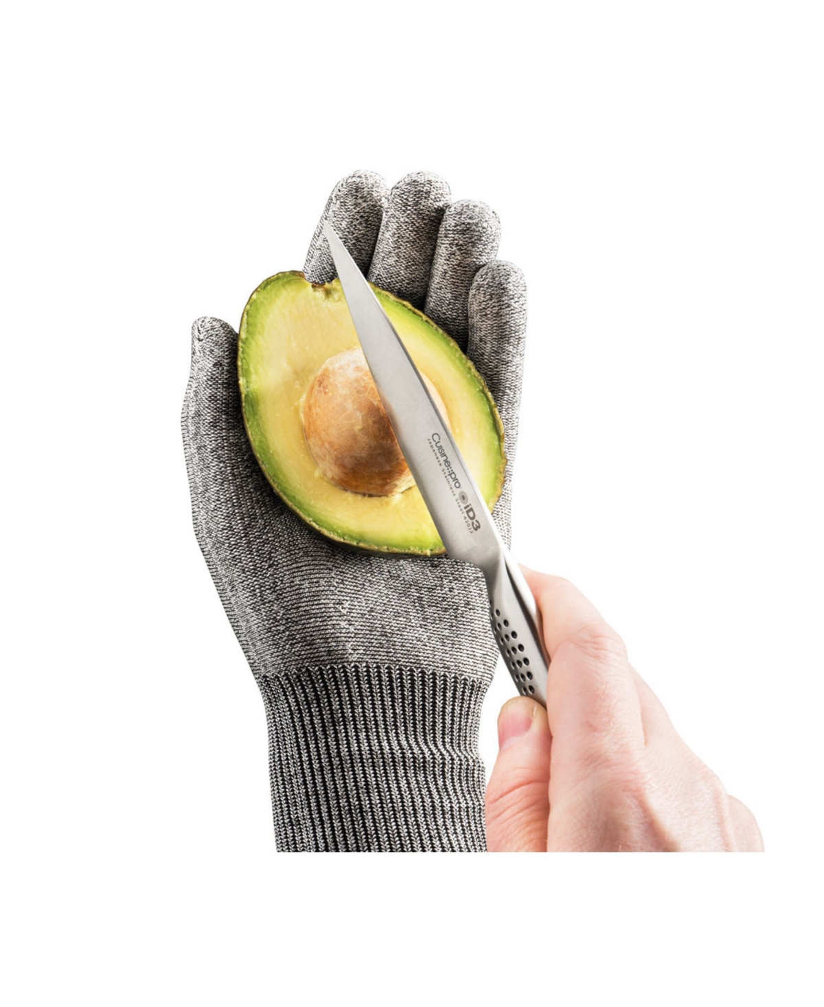 Cuisine::pro Id3 Woven Fabric Hppe 9.06" Cut Resistant Glove In Gray