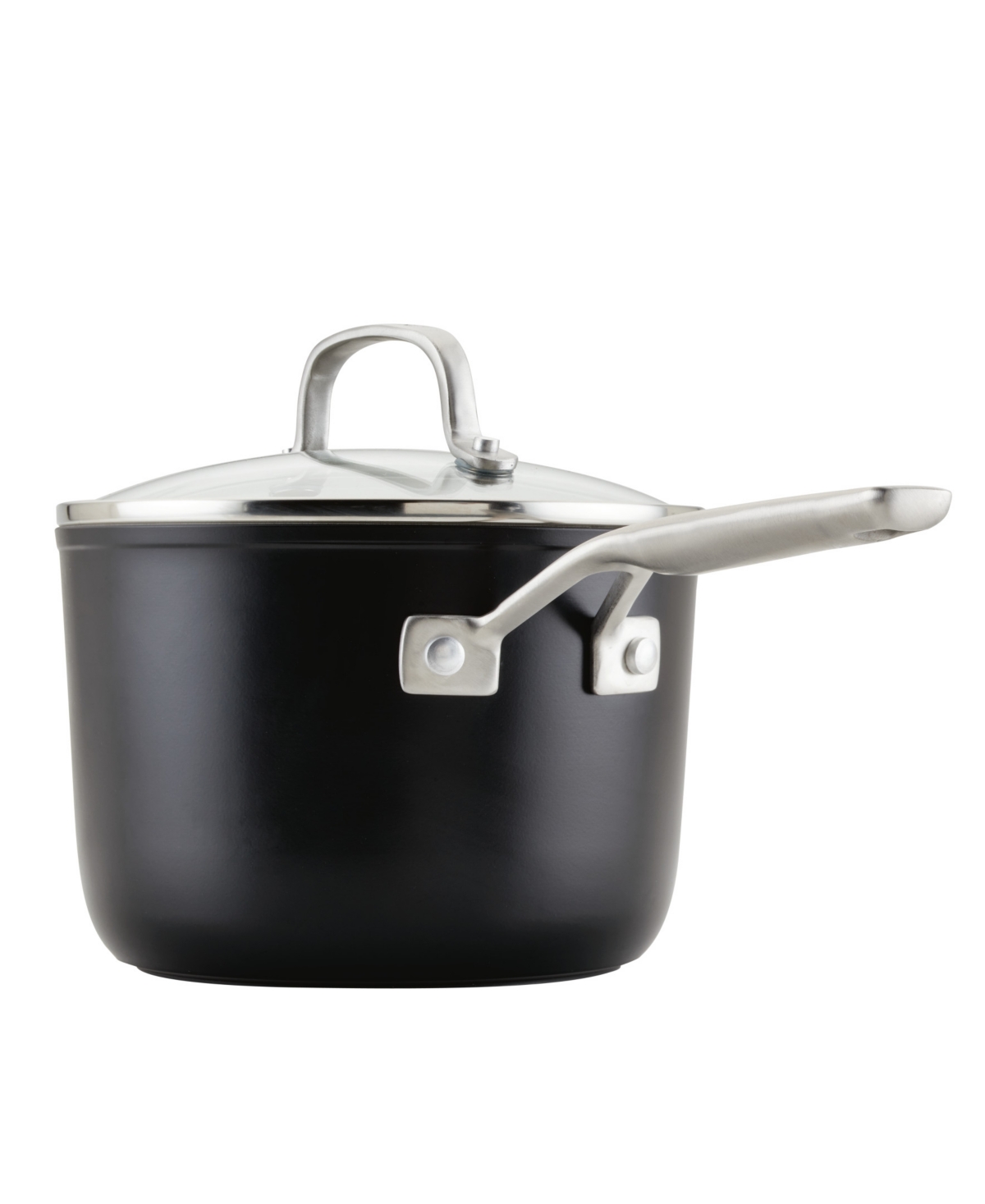 Kitchenaid Hard Anodized Ceramic Nonstick Cookware Sauce Pan With Lid In Black Matte