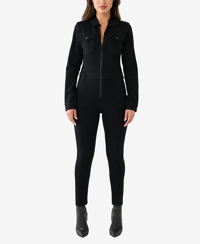 True Religion Women s Zip Up Skinny Jumpsuit Macy s