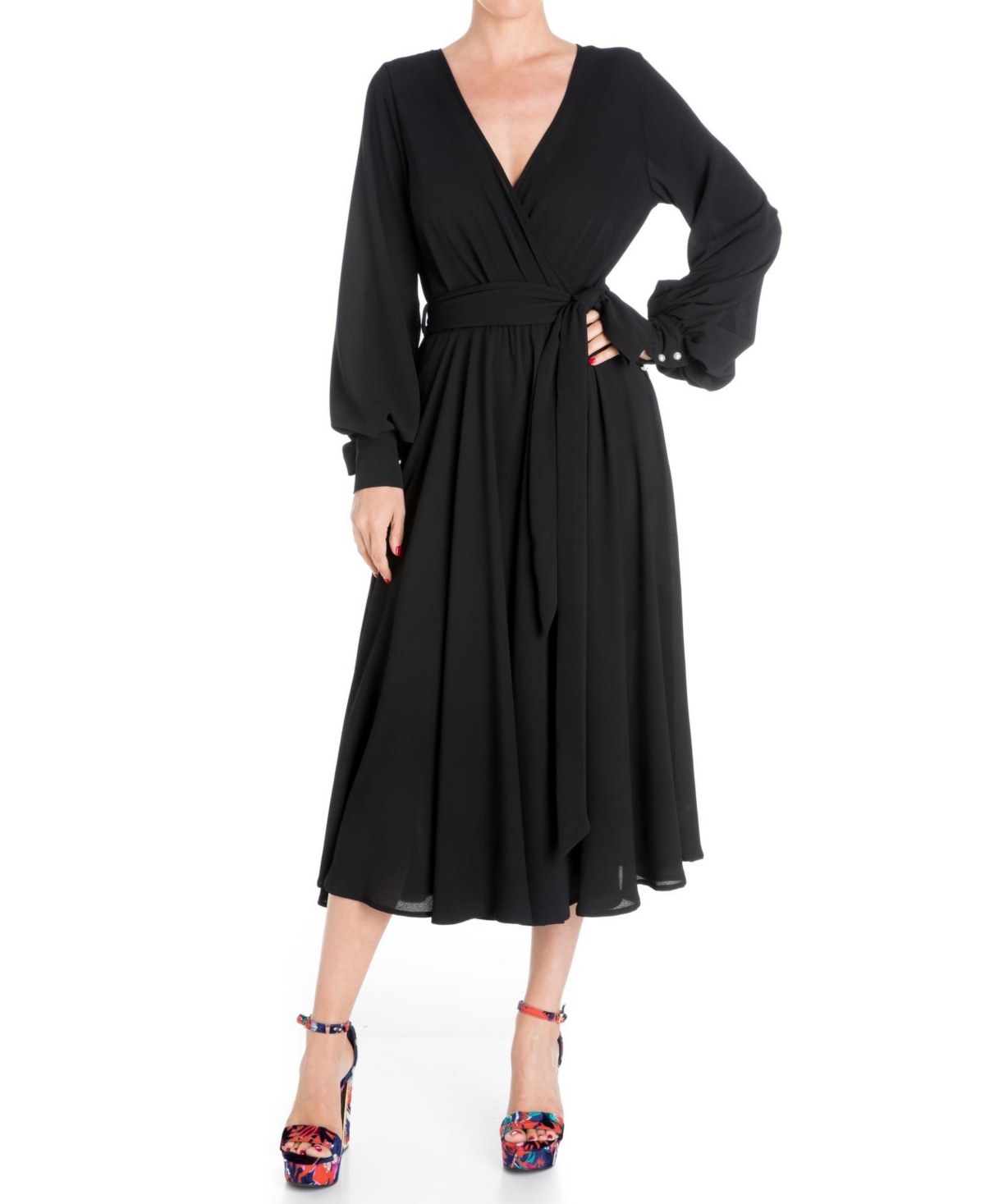 Women's LilyPad Midi Dress - Black