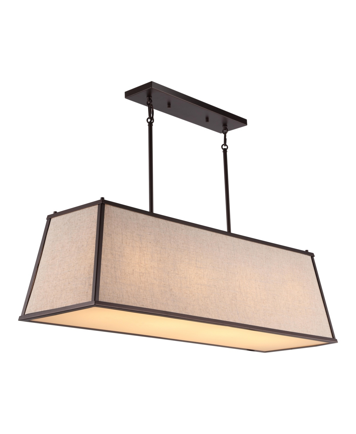 Jonathan Y Crosby Minimalist Industrial Trapezoidal Linen Iron Linear Led Pendant In Oil Rubbed Bronze