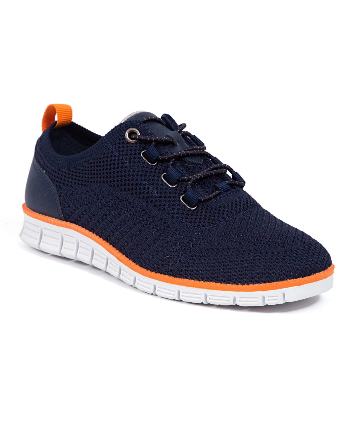 Deer Stags Big Boys Status Junior Bungee Lace Dress Fashion Sneakers In Navy,orange