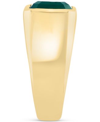 EFFY® Men's Green Onyx Solitaire Ring in Gold-Plated Sterling Silver