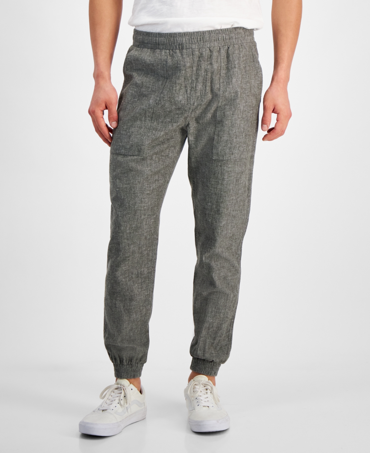 Men's Charles Linen Jogger Pants, Created for Macy's - Forest Night