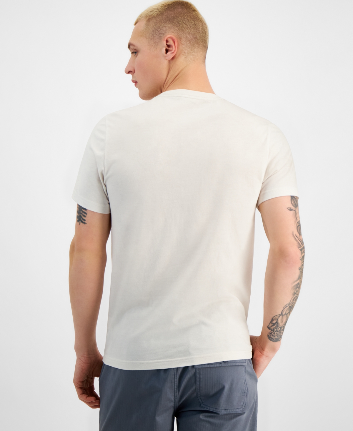 Shop Sun + Stone Men's Cori Short Sleeve Crewneck Varsity Graphic T-shirt, Created For Macy's In Vintage White
