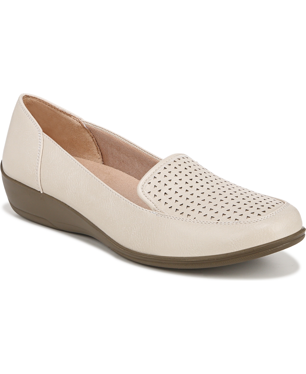 Shop Lifestride Women's India Slip On Loafers In Beige Faux Leather