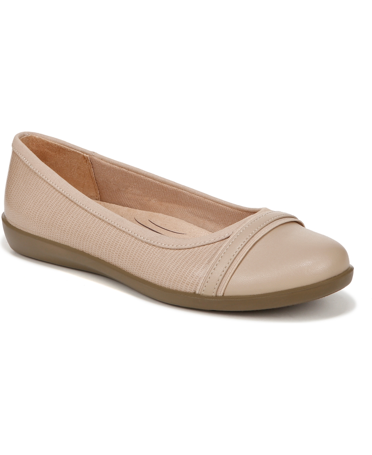 Shop Lifestride Nile Ballet Flats In Tender Taupe Faux Leather