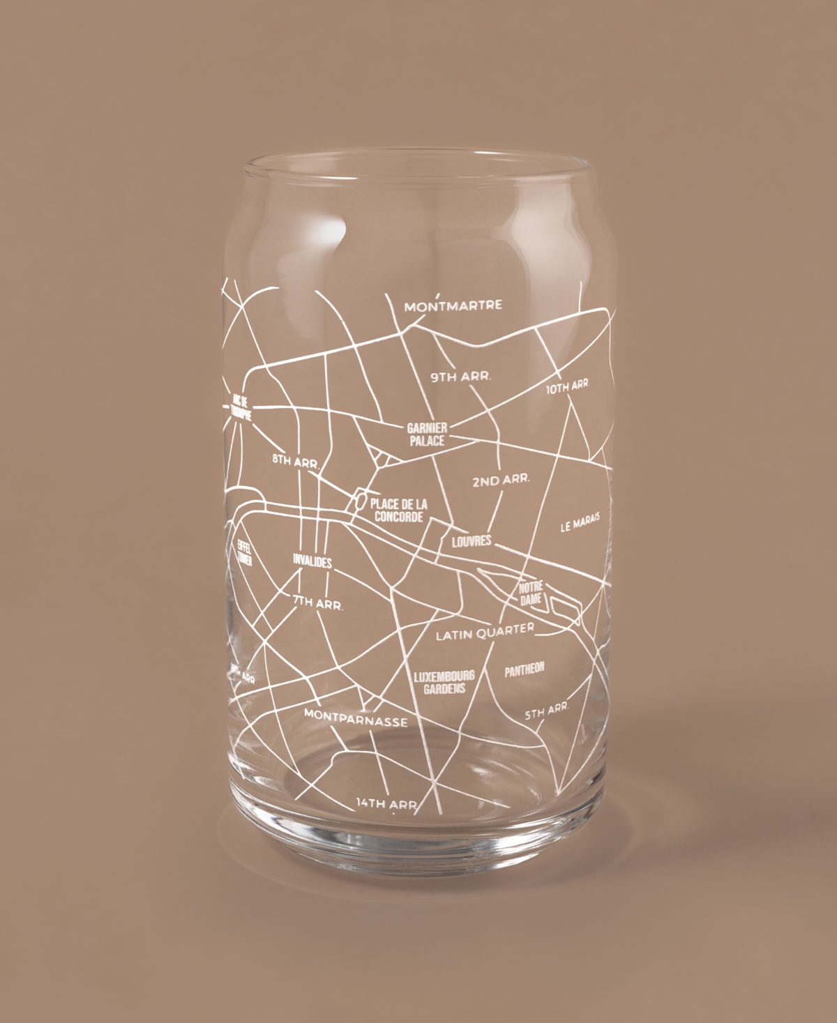 Shop Narbo The Can Paris Map 16 oz Everyday Glassware, Set Of 2 In White