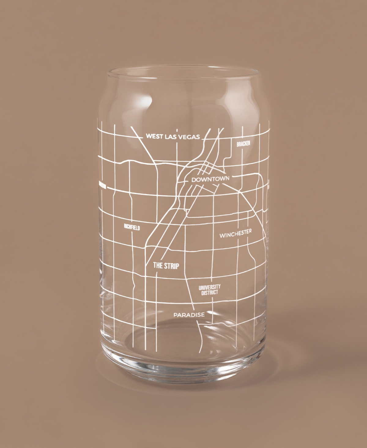 Shop Narbo The Can Las Vegas Map 16 oz Everyday Glassware, Set Of 2 In White