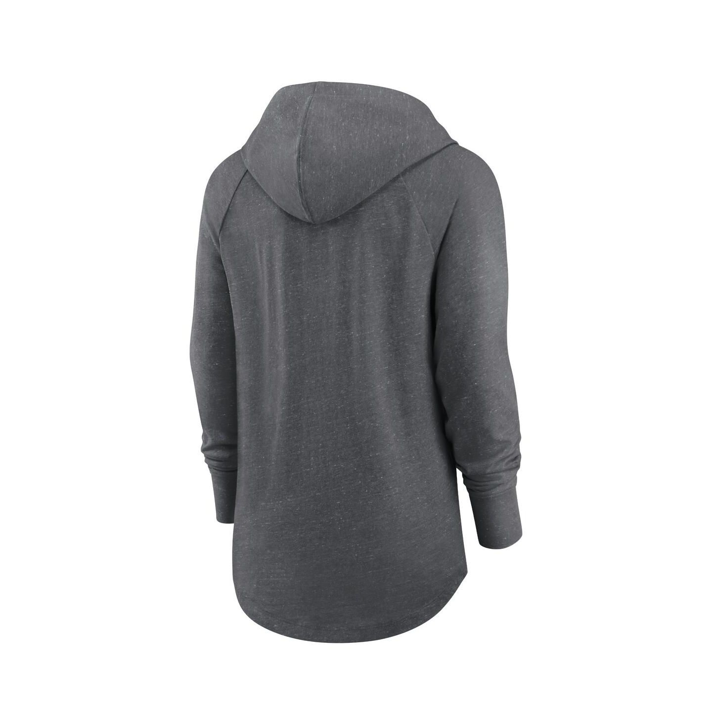 Женское худи Nike Heather Charcoal Las Vegas Raiders Raglan Funnel Neck Pullover — фото 3
